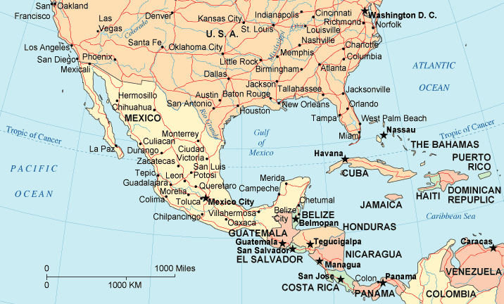 World Map Mexico