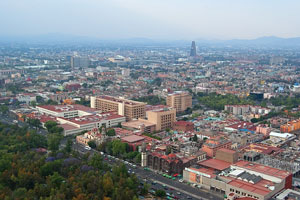 View of central Mexico City from the top of Torre (Tower) Latinoamericana